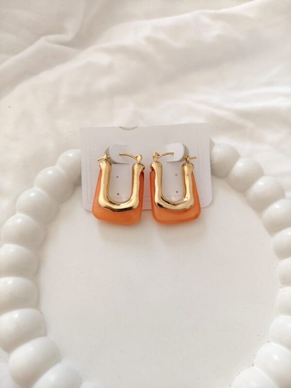 Orange Square Hoops