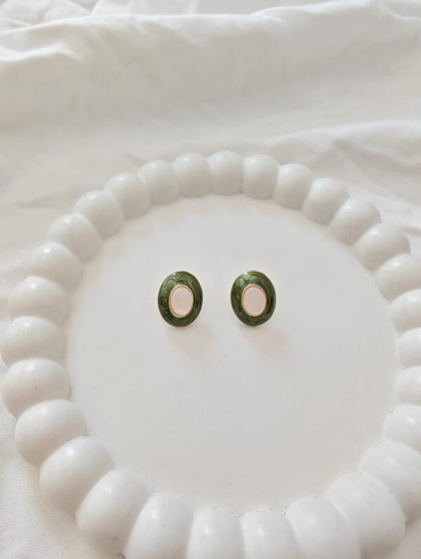 Olive green enamel painted stud