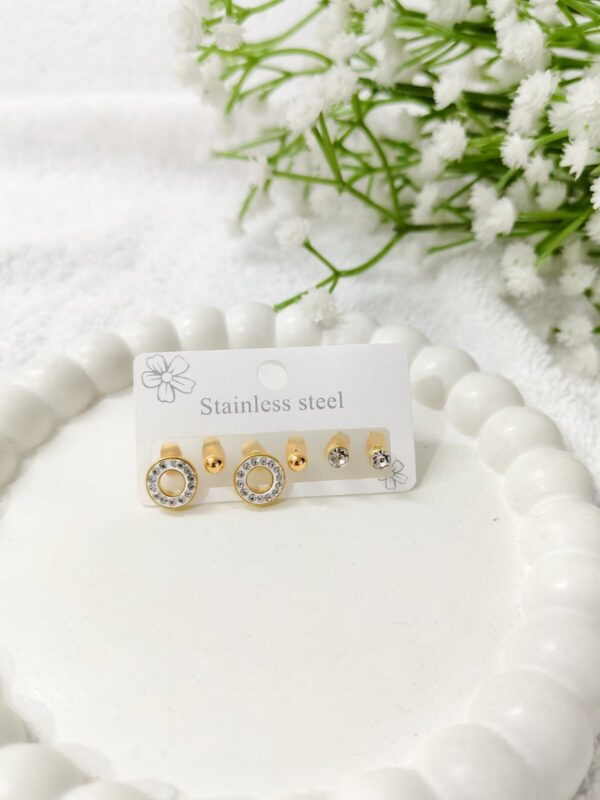 Combo earrings round shape