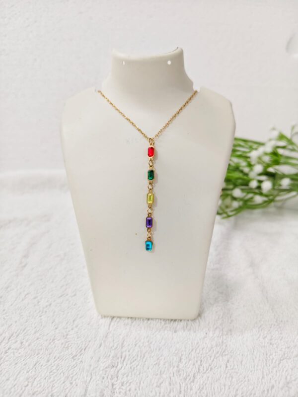 Multicolour square necklace