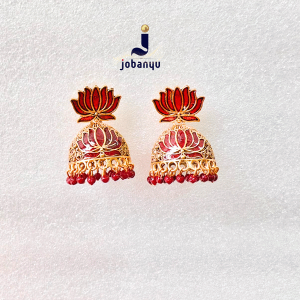 Red lotus jhumkha oxodise