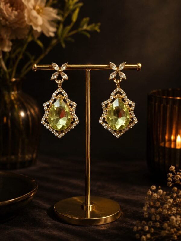 Yello crystal diamond dangler