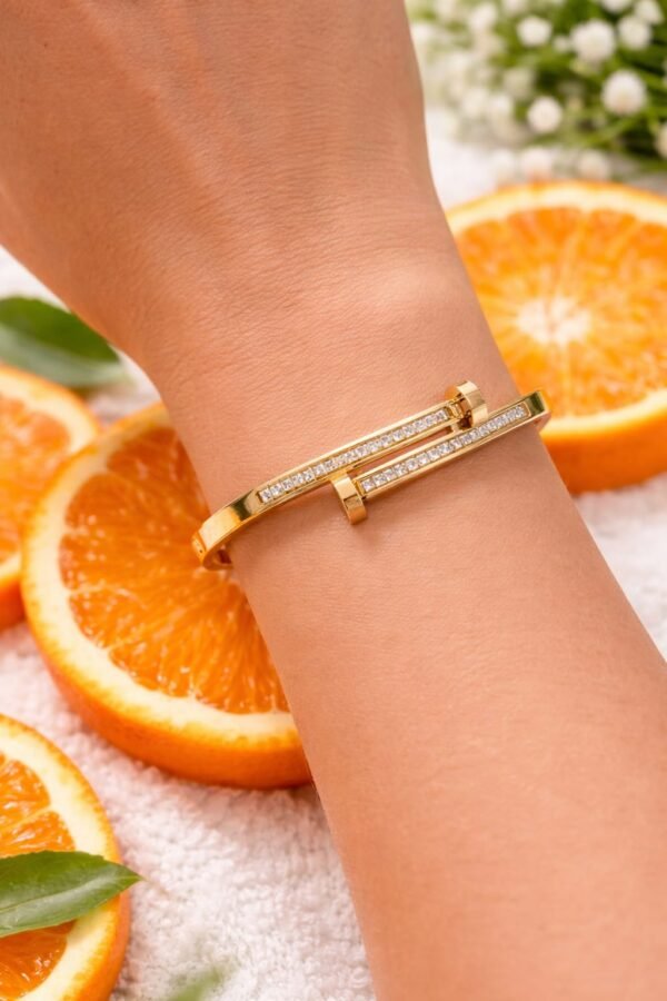 Antitarnish Nail bracelet diamond kada