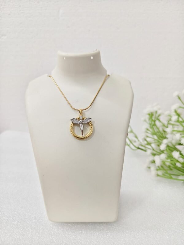 Angel wings pendant chain antitarnish